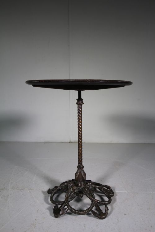 English Antique Iron Anchors & Ropes Side Table