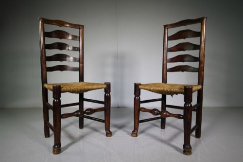 Pair of Early 19th Century Antique Lancashire Chairs
