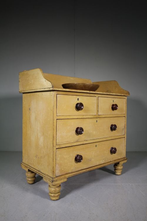 Regency Original Painted Pine Antique Chest of Drawers