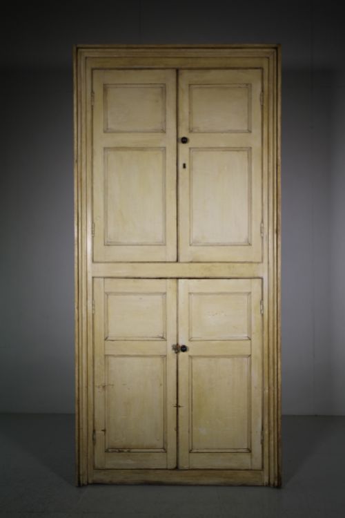 Late Georgian Antique Original Painted Pine Cupboard