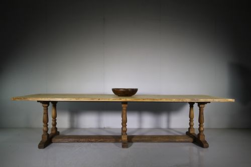Huge English 19th Century Antique Oak Dining Table