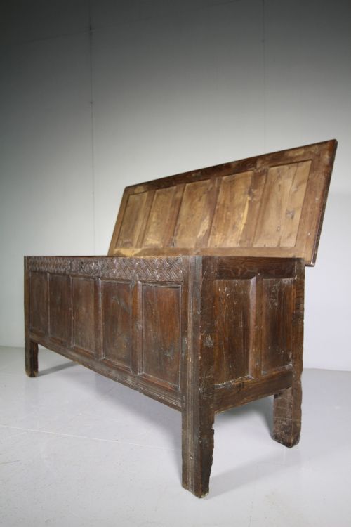 17th Century Antique Oak Coffer Dated 1699