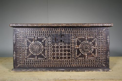 19th Century Moorish Antique Bone Inlaid Box