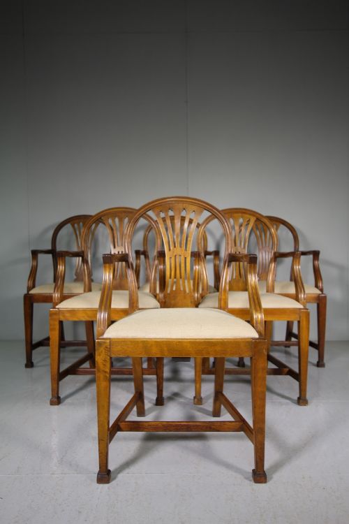 Set of Six Edwardian Antique Dining Chairs