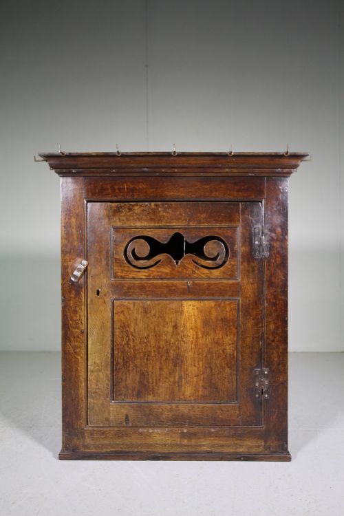 Welsh Georgian Antique Oak Food Wall Cupboard