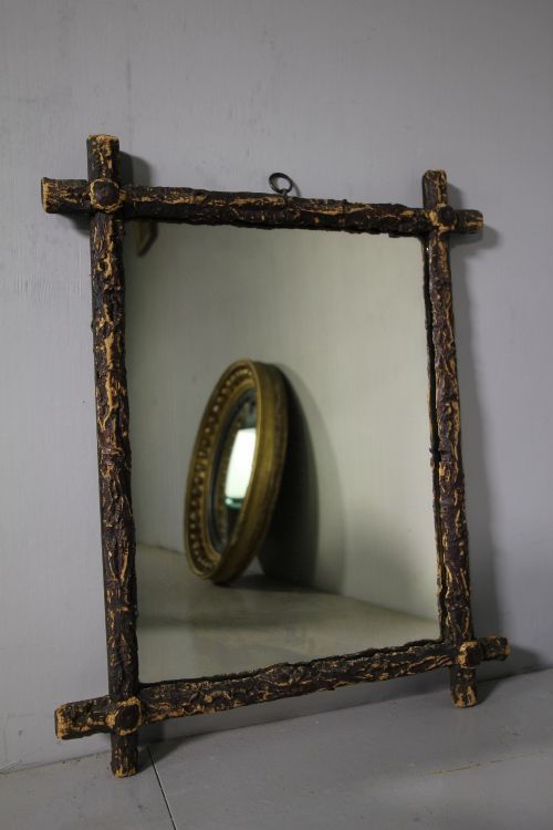 19th Century Antique Cork Framed Mirror