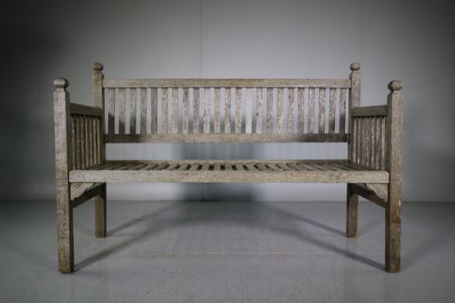 1920'S Heals of London Teak Garden Bench Seat
