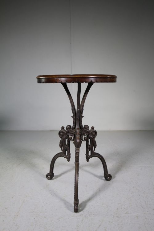 19th Century Ornate Antique Iron Side Table
