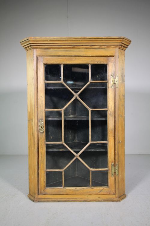 18th Century Antique Pine Astragal Glazed Cupboard