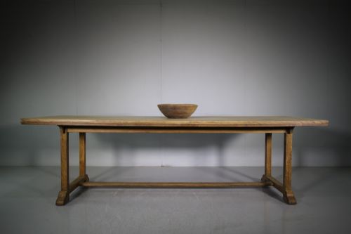 English Edwardian Antique Oak Dining Table -Large