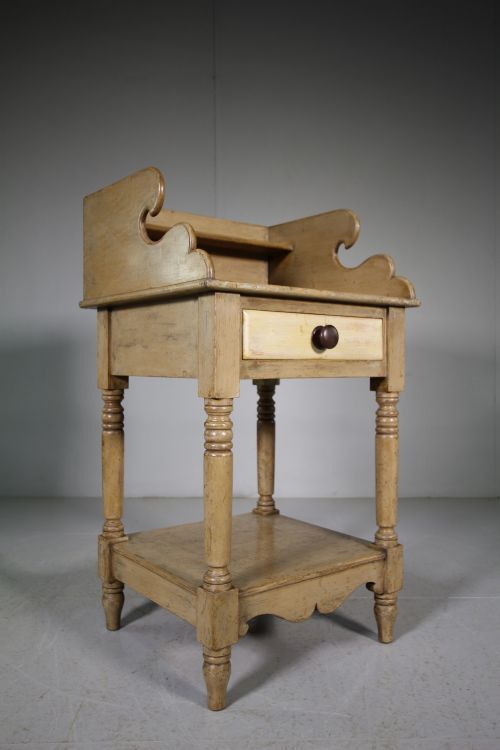 Original Painted Pine Antique Side Table Dated 1863
