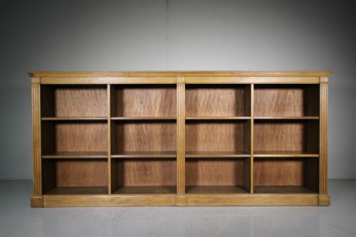 Large English 19th Century Antique Oak Open Bookcase