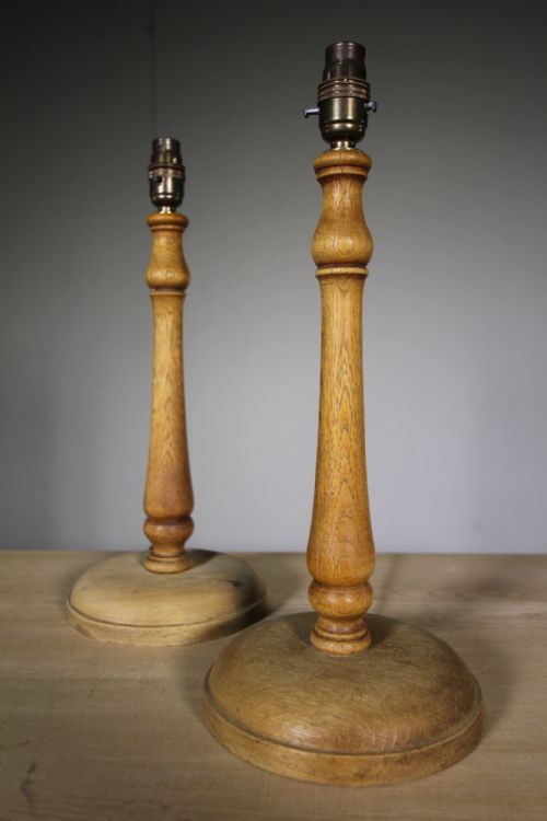 Pair of Heals 1930'S Oak Table Lamps - Oxford College