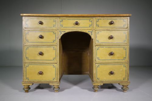 Beautiful Original Painted Pine Antique Desk