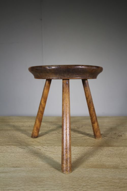 Beautiful English Sycamore Antique Country Stool