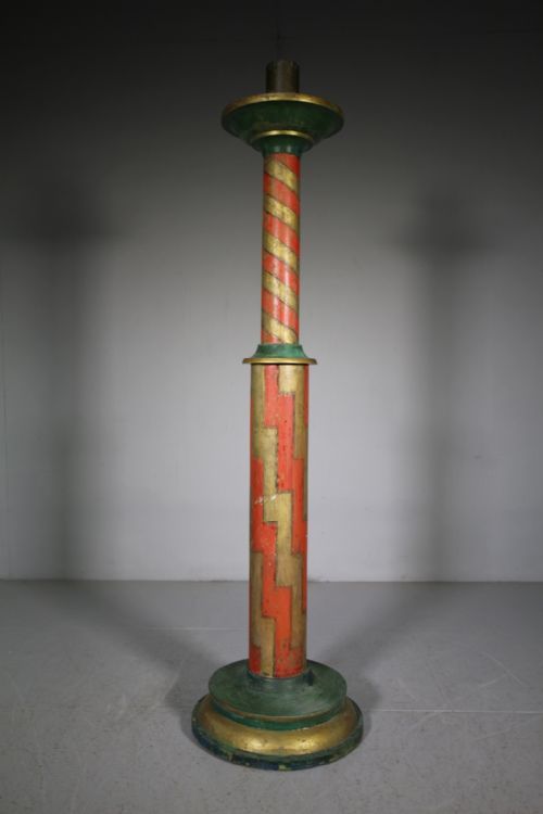 Huge Antique Candlestick in Original Paint
