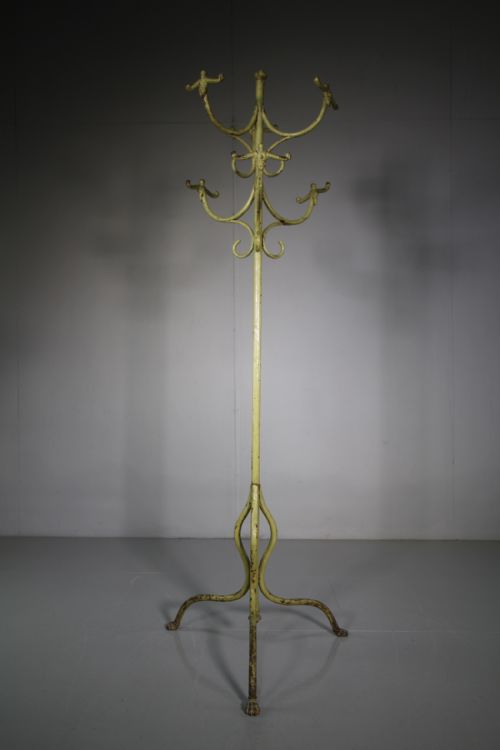 Edwardian Antique Iron Coat Stand on Lion's Paw Feet
