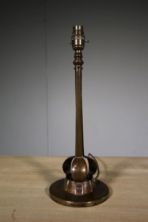 Art Nouveau Antique Copper Table Lamp