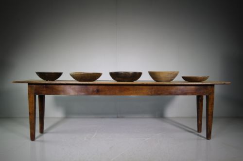 Long Narrow French Fruitwood Antique Server Table