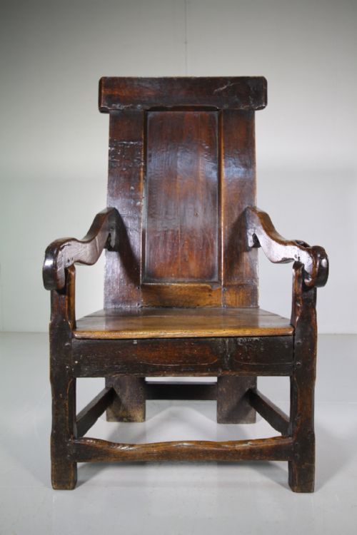 Honest 17th Century English Antique Oak Wainscott Chair