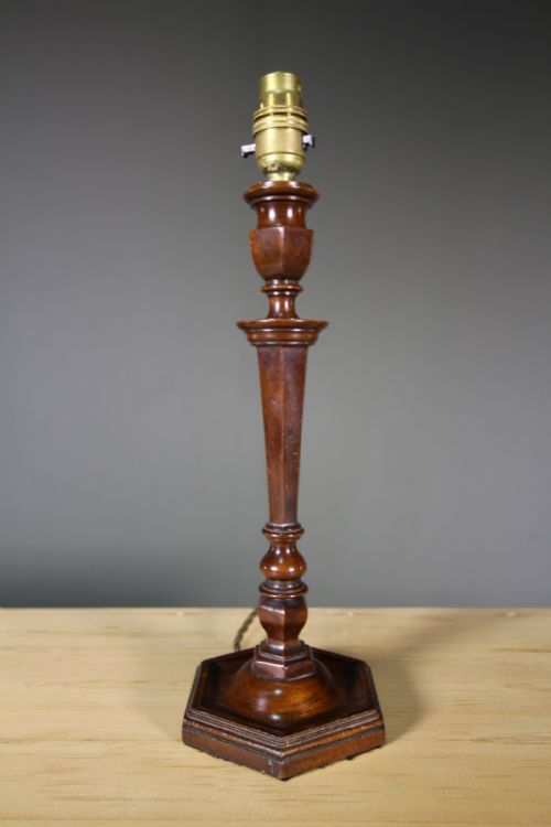 Heals Antique Walnut Table Lamp - Rewired