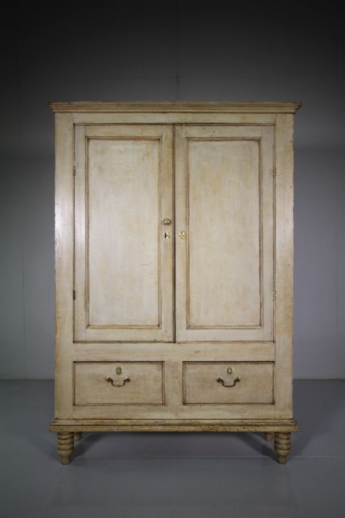 Georgian Antique Original Painted Pine Cupboard