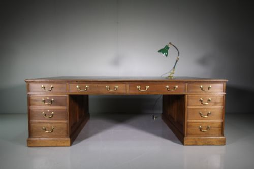 Massive 19th Century Antique Mahogany Partners Desk