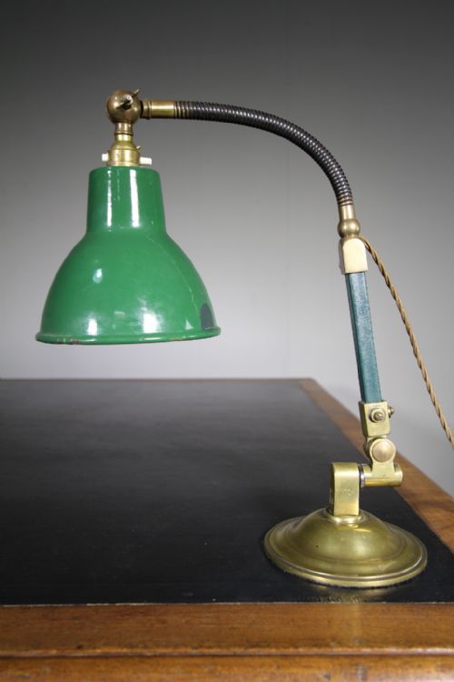 English Edwardian Antique Adjustable Table Lamp
