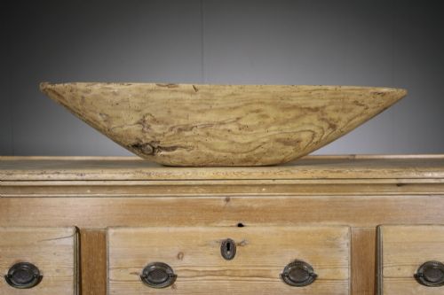 Large Early 19th Century Antique Dug Out Bowl