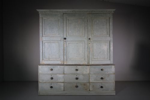 18th Century Antique Painted Pine Housekeepers Cupboard