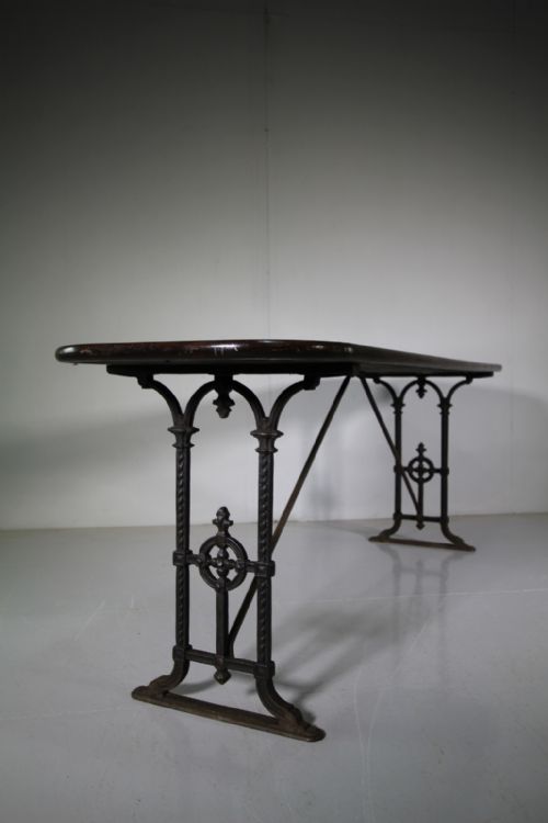 Very Large 19th Century Antique Iron Tavern Table