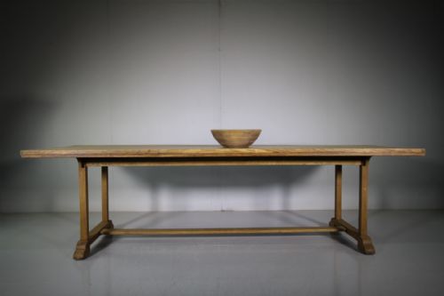 Large Edwardian Antique Oak Refectory Table
