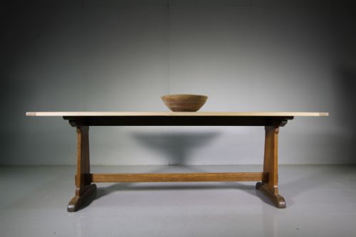 Edwardian Antique Oak Refectory Dining Table