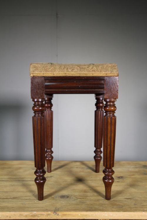 Quality William IV Antique Mahogany Stool