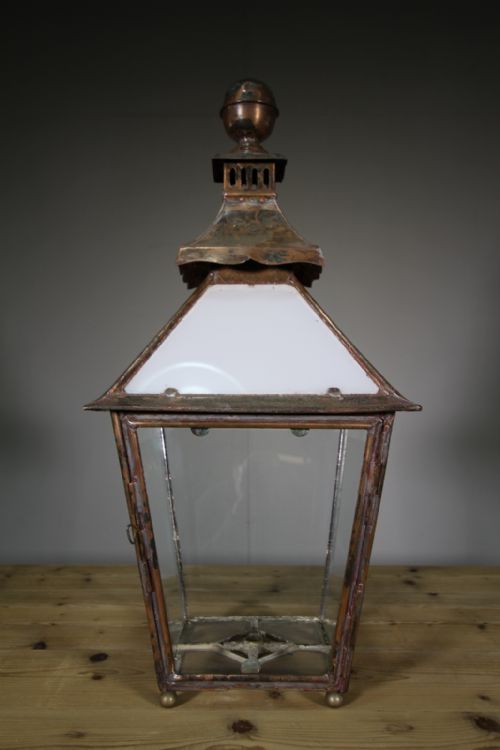 English 19th Century Ornate Antique Copper Lantern