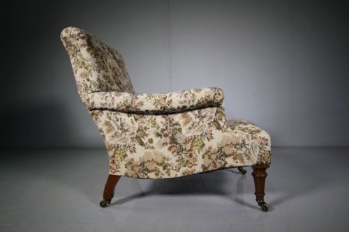 Shapely 19th Century Antique Upholstered Armchair