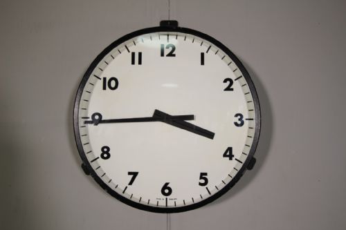 English 1960'S Large Factory Wall Clock