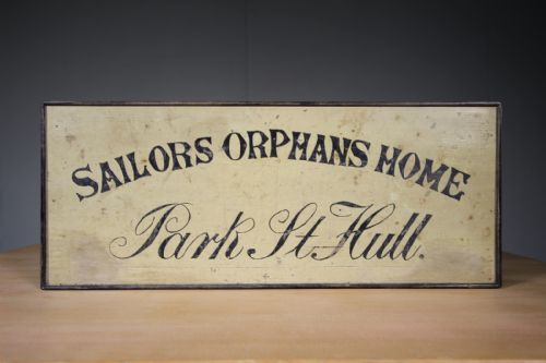 Original Painted Antique Sailors Orphans Home Sign from Hull