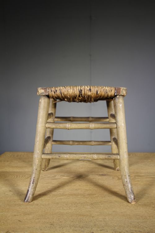Regency Antique Simulated Bamboo Stool