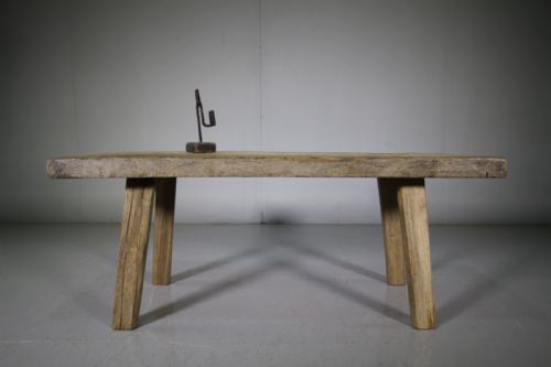 19th Century Antique Oak Pig Bench Coffee Table