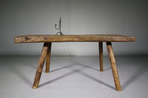 19th Century Elm Antique Pig Bench Coffee Table