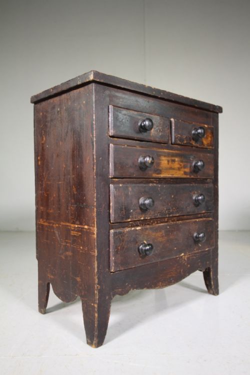 English 19th Century Small Antique Pine Chest