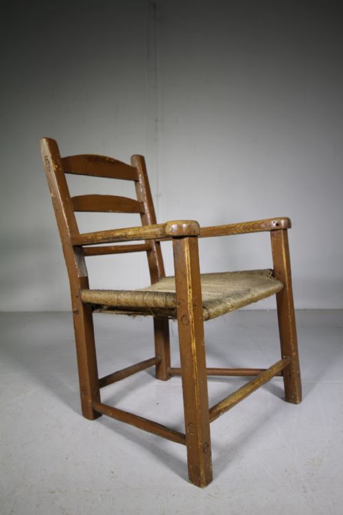 Irish 19th Century Antique Sugan Armchair in Paint