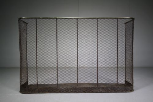 Large English Antique Fire Guard with Brass Top Rail