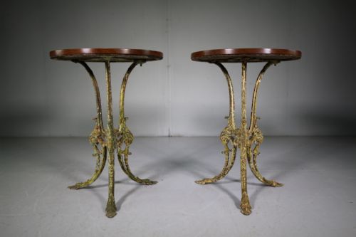 Pair of Regency Ornate Cast Iron Antique Tables
