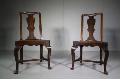 Pair of English 18th Century Antique Elm Chairs

