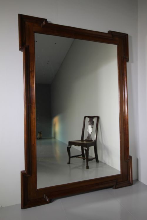 Huge English 19th Century Antique Walnut Mirror
