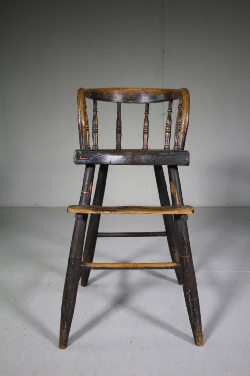 Painted Antique Spindle Back Childs Chair