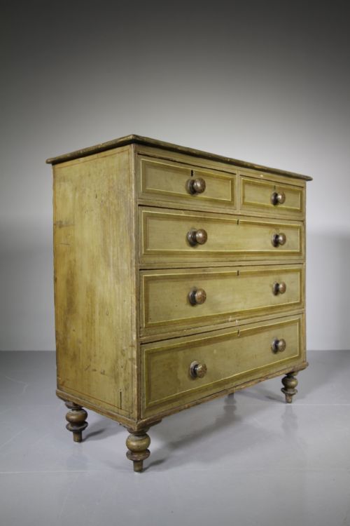 Beautiful English Original Painted Pine Chest of Drawers