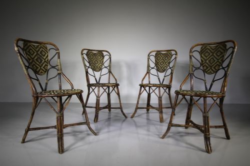 Set of Four Edwardian Antique Cane Chairs